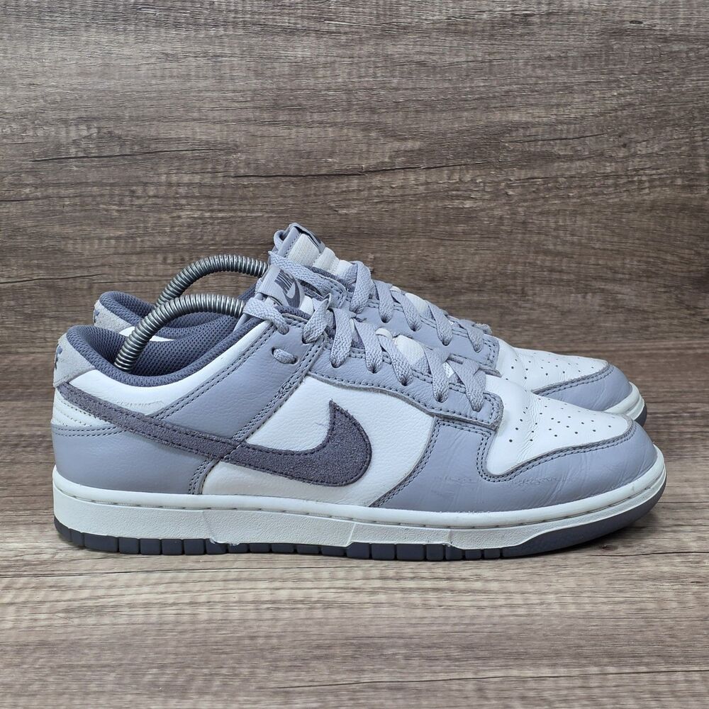 Nike Dunk Low SE Light Carbon Men's Size 9 White Gray Leather Shoes FJ4188-100